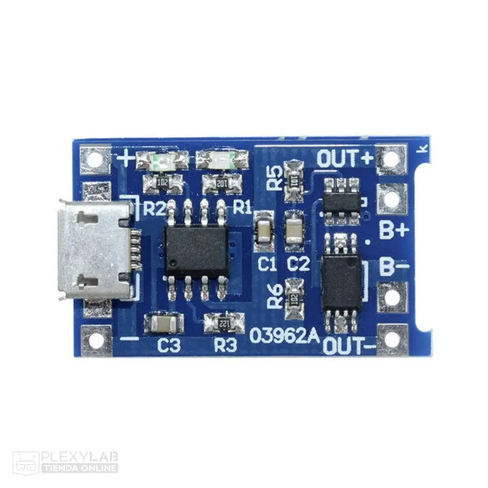 Módulo de carga TP4056 con protección para baterías de litio Li-Ion LiPo