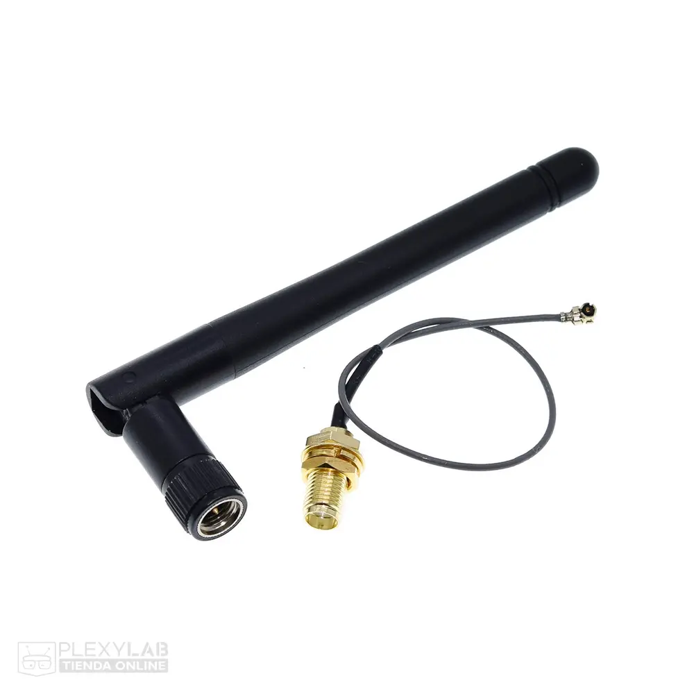 Antena WiFI de 2.4 GHz 3 dBi con cable u.fL IPX a RP SMA