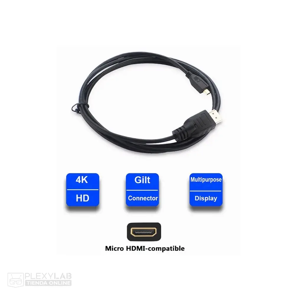 Cable micro HDMI a HDMI 4K de longitud 1.5 metros para Raspberry Pi 4