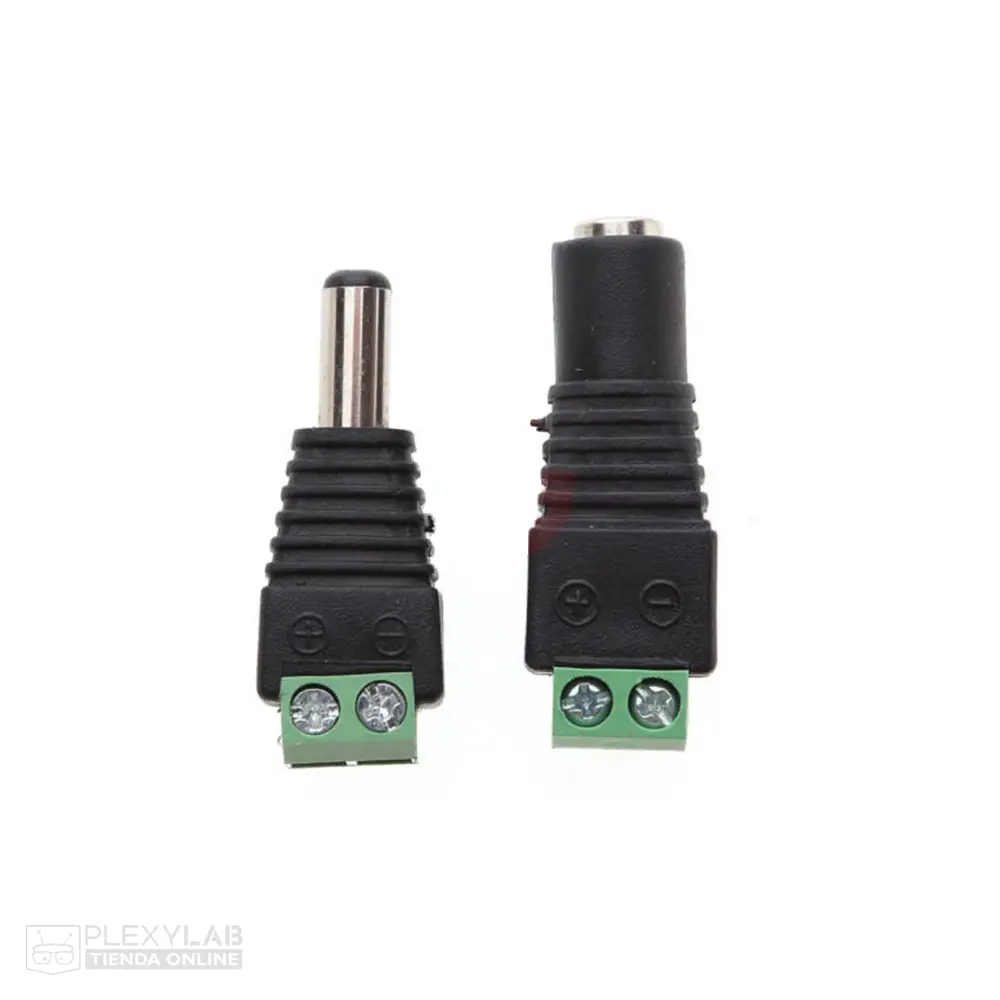 Par de bornera conector DC 5.5x2.1 mm Plug y Jack Macho y Hembra de alimentación