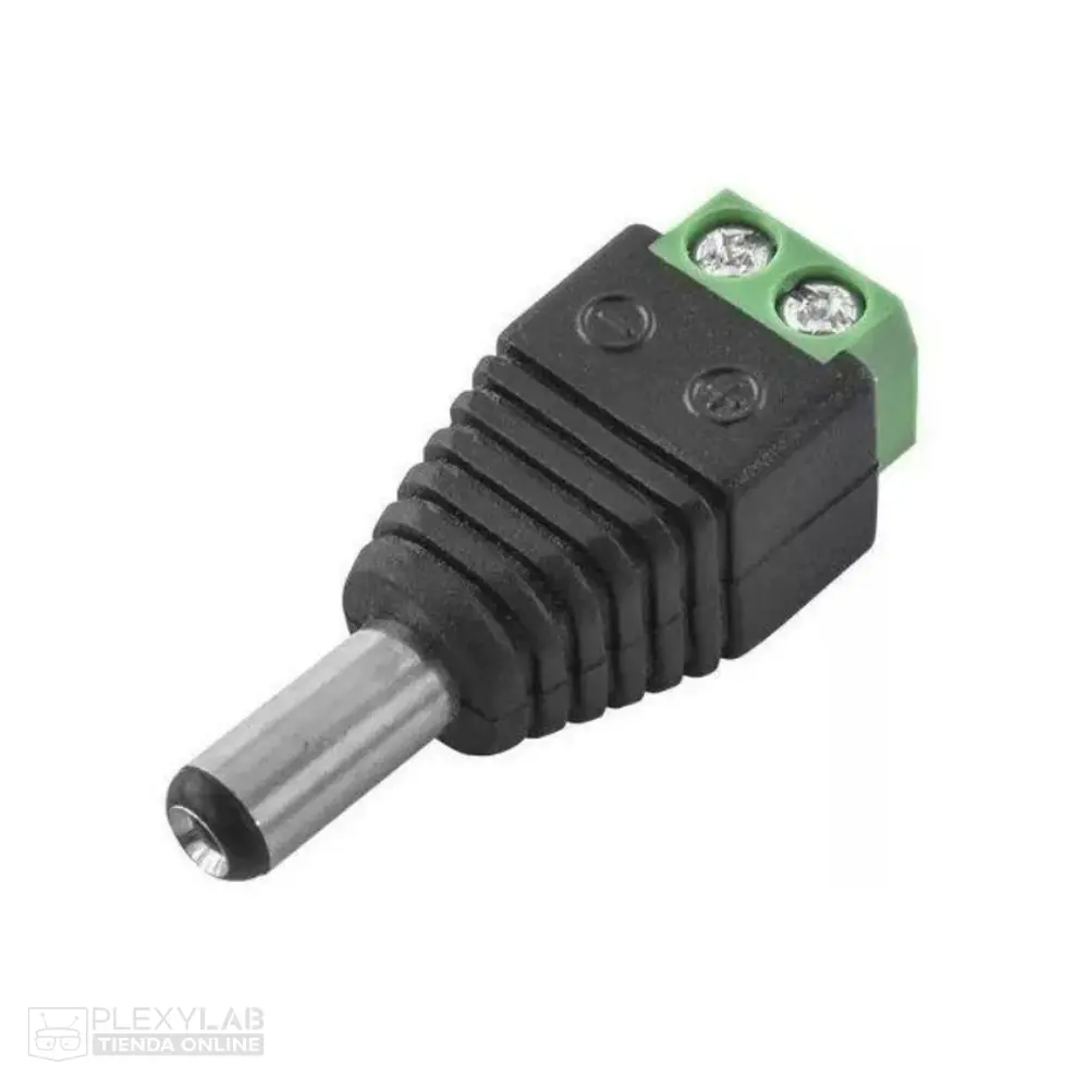 Bornera conector DC 5.5x2.1 mm plug macho de alimentación