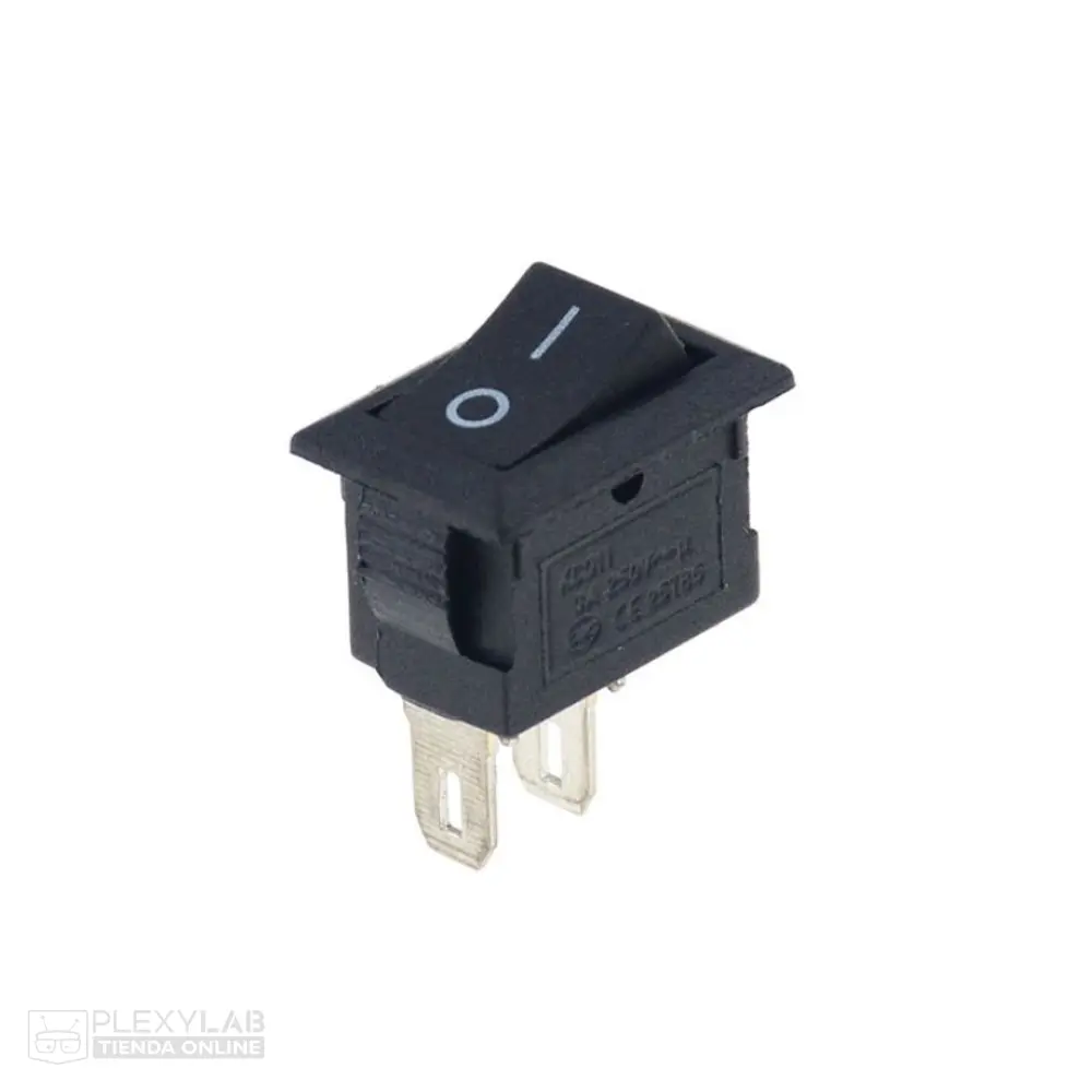 Mini interruptor switch KCD11 de 10x15 mm de 2 pines color negro