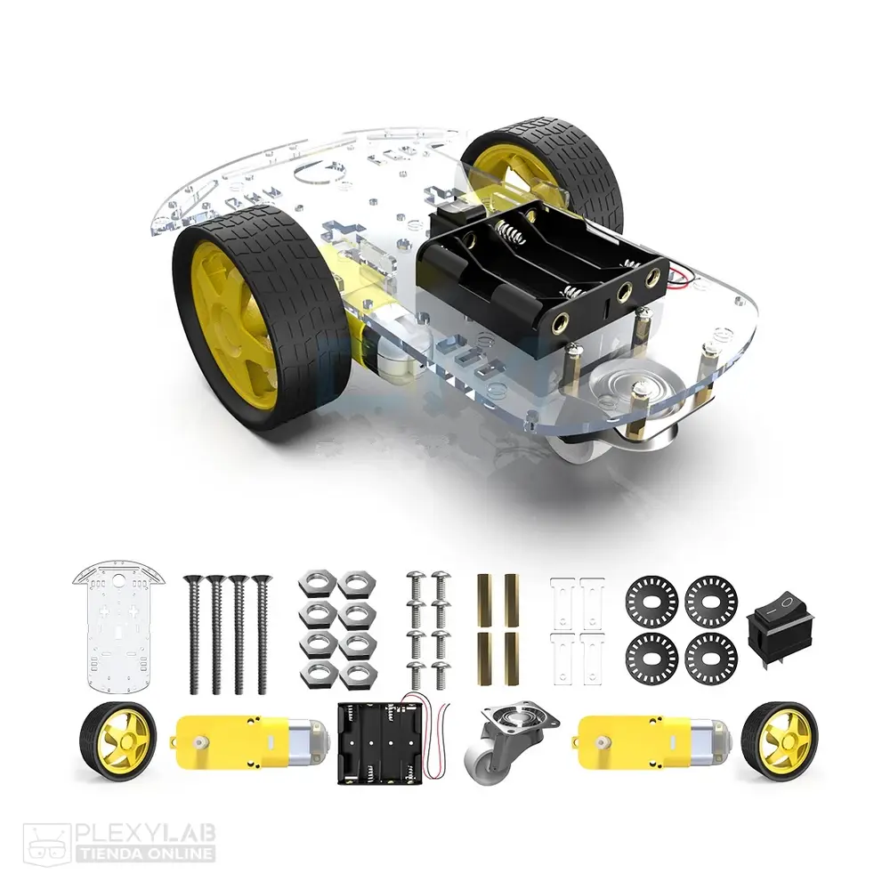 Kit chasis carro seguidor de línea con 3 ruedas robot Arduino