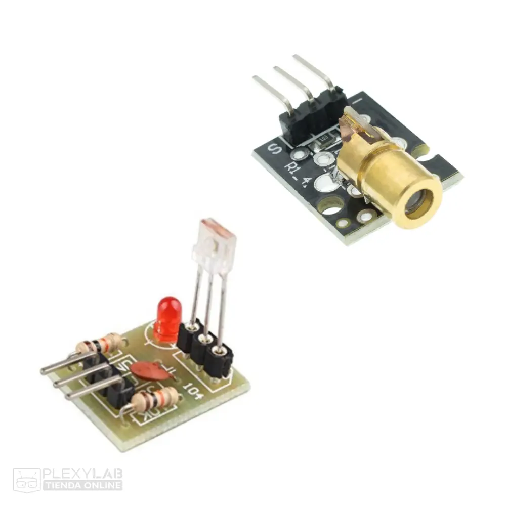 Kit módulo emisor láser KY-008 y recepto láser IS0203 para Arduino, Alarma, Raspb Pi, PIC