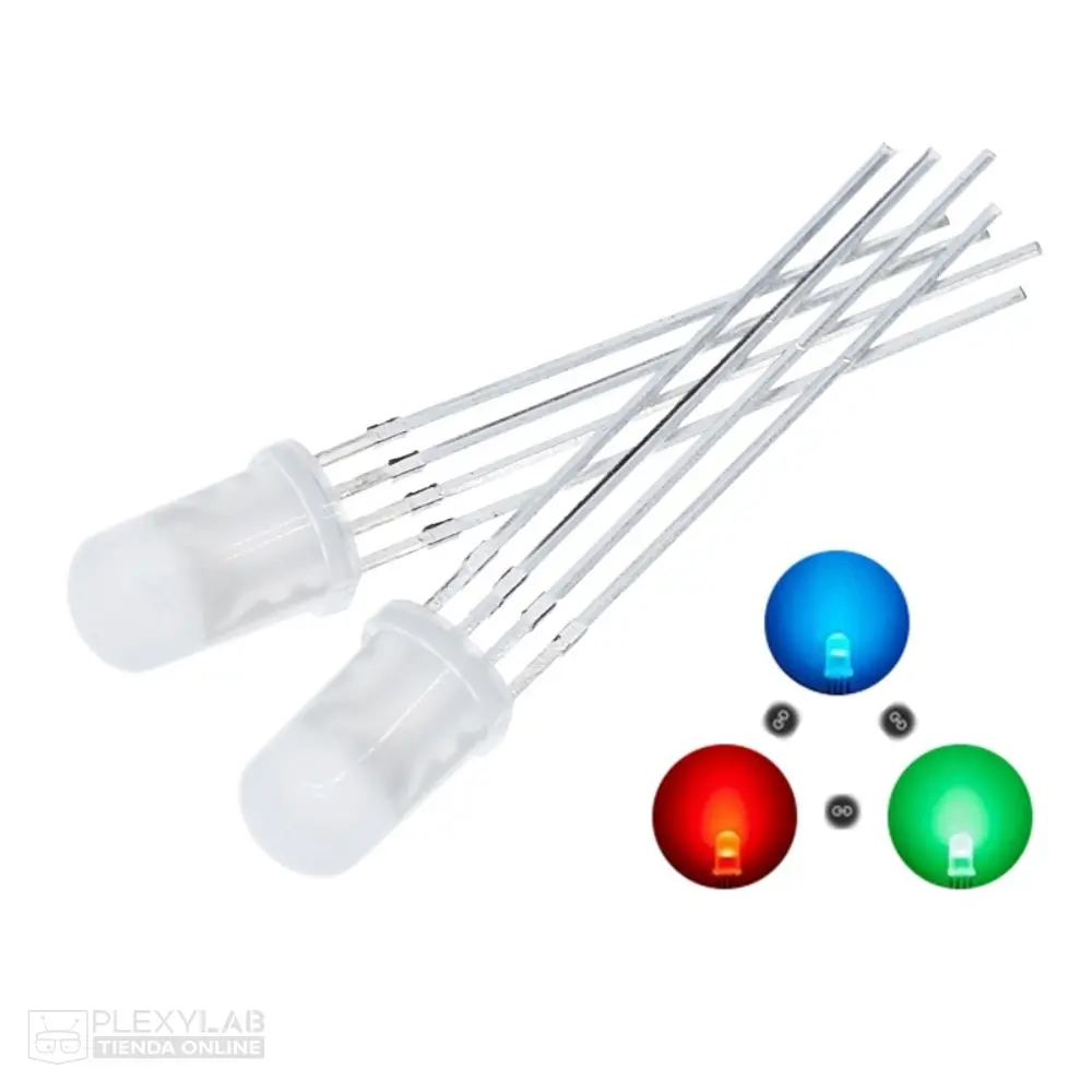 LED RGB de 5 mm difuso, cátodo común