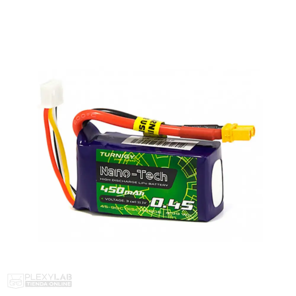Batería de litio Lipo 3S 45-90C de 450mAh Turnigy Nano-Tech de 11.1V 3 celdas 