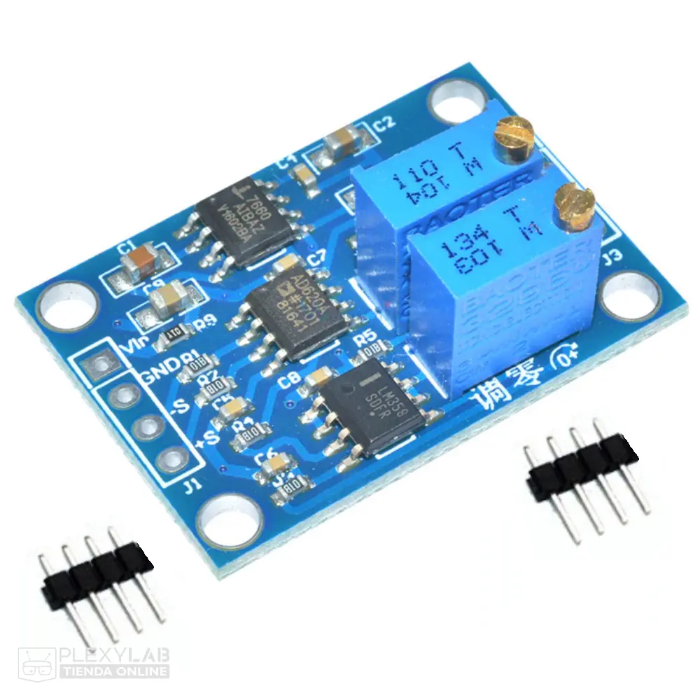 Módulo de instrumentación AD620 amplificador de voltaje de alta precisió + inversor
