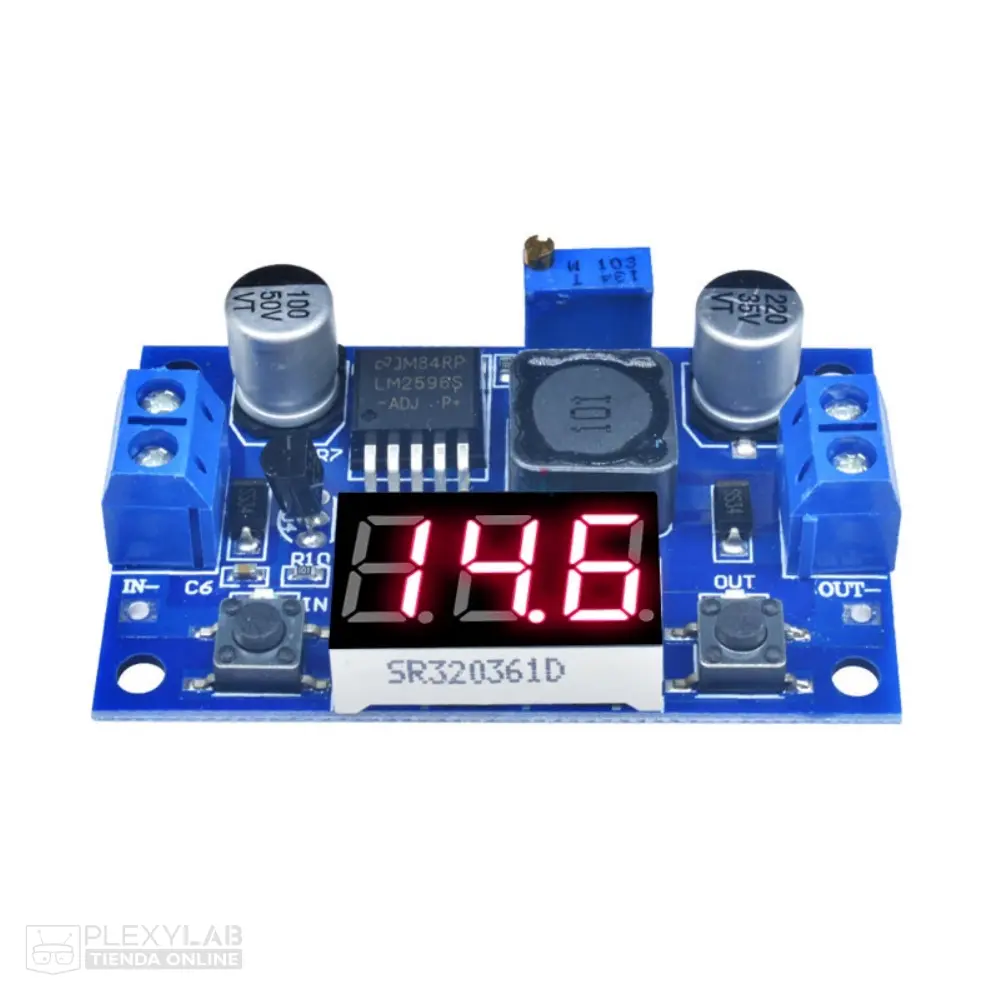 Módulo reductor Step Down LM2596 3A con voltímetro