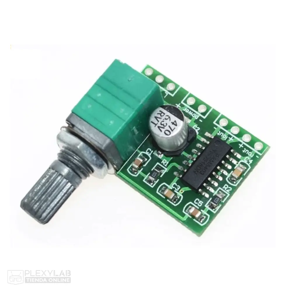 Módulo mini amplificador de audio 5V PAM8403 con control de volumen para Arduino