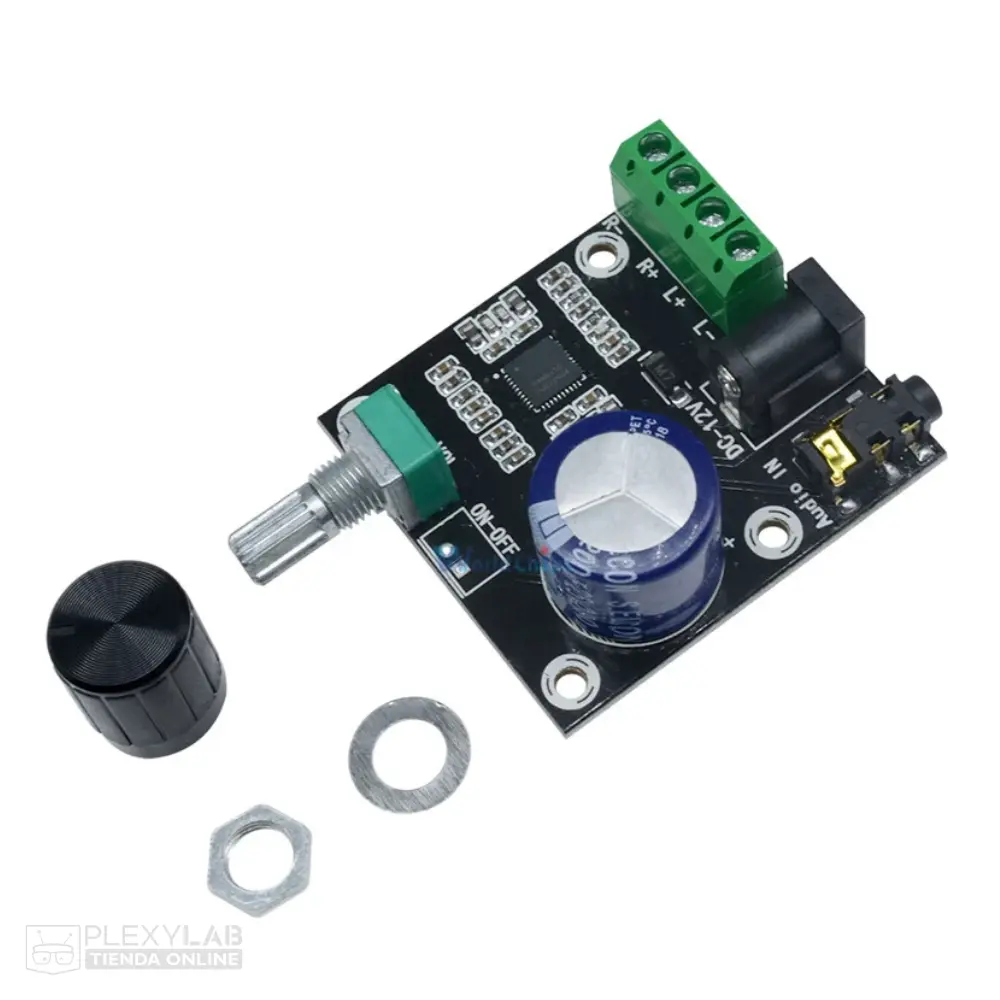 Módulo amplificador de audio estéreo PAM8610 2x15W con conectores para Arduino