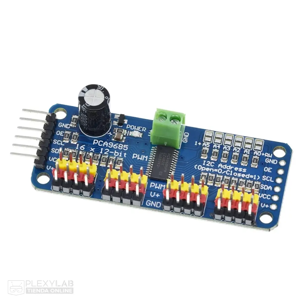 Módulo driver para servomotores PCA9685 I2C de 16 canales 12 bits