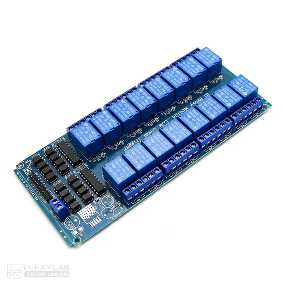 Módulo relé relay de 5V, 16 canales activo en bajo para Arduino, Raspberry Pi, PIC