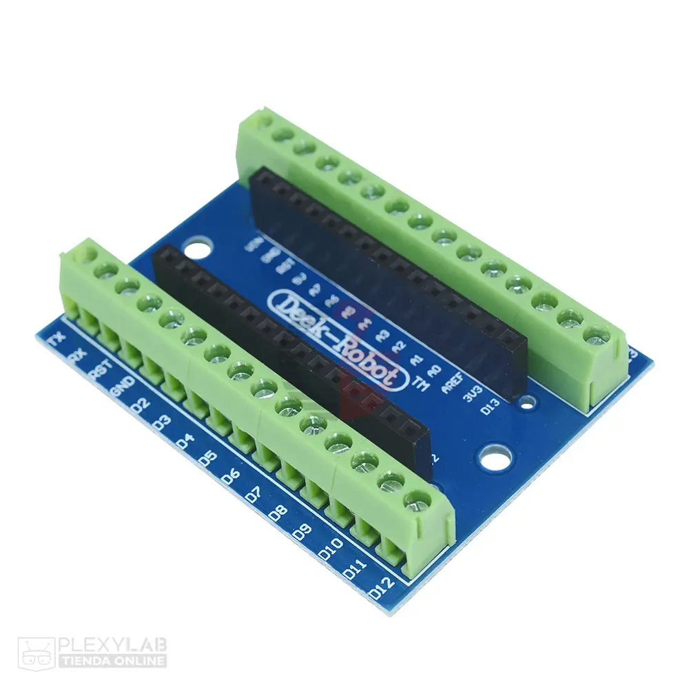 Shield adaptador de terminal expansión a borneras para Arduino Nano