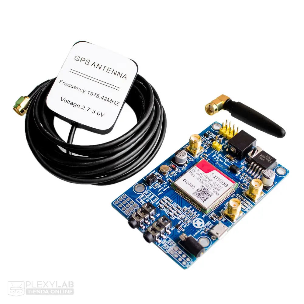 Módulo SIM808 GSM GPRS GPS con antenas, compatible con Arduino y RPi