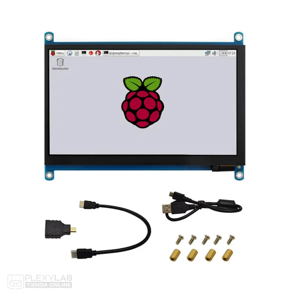 Pantalla LCD táctil capacitiva de 7" para Raspberry Pi, 1024x600 IPS