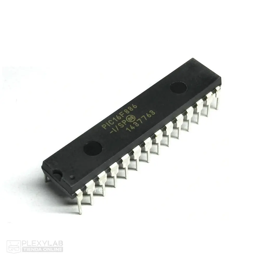 Microcontrolador PIC 16F886-I/SP, encapsulado DIP
