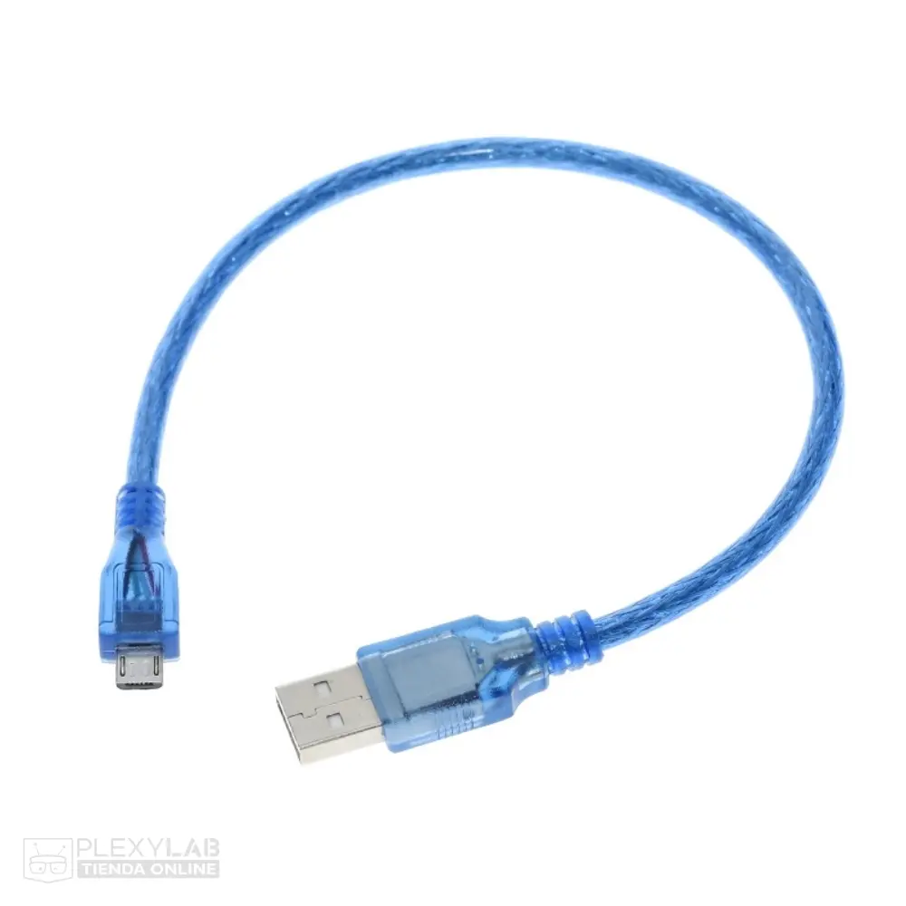 Cable micro USB a USB para alimentación y datos, color azul