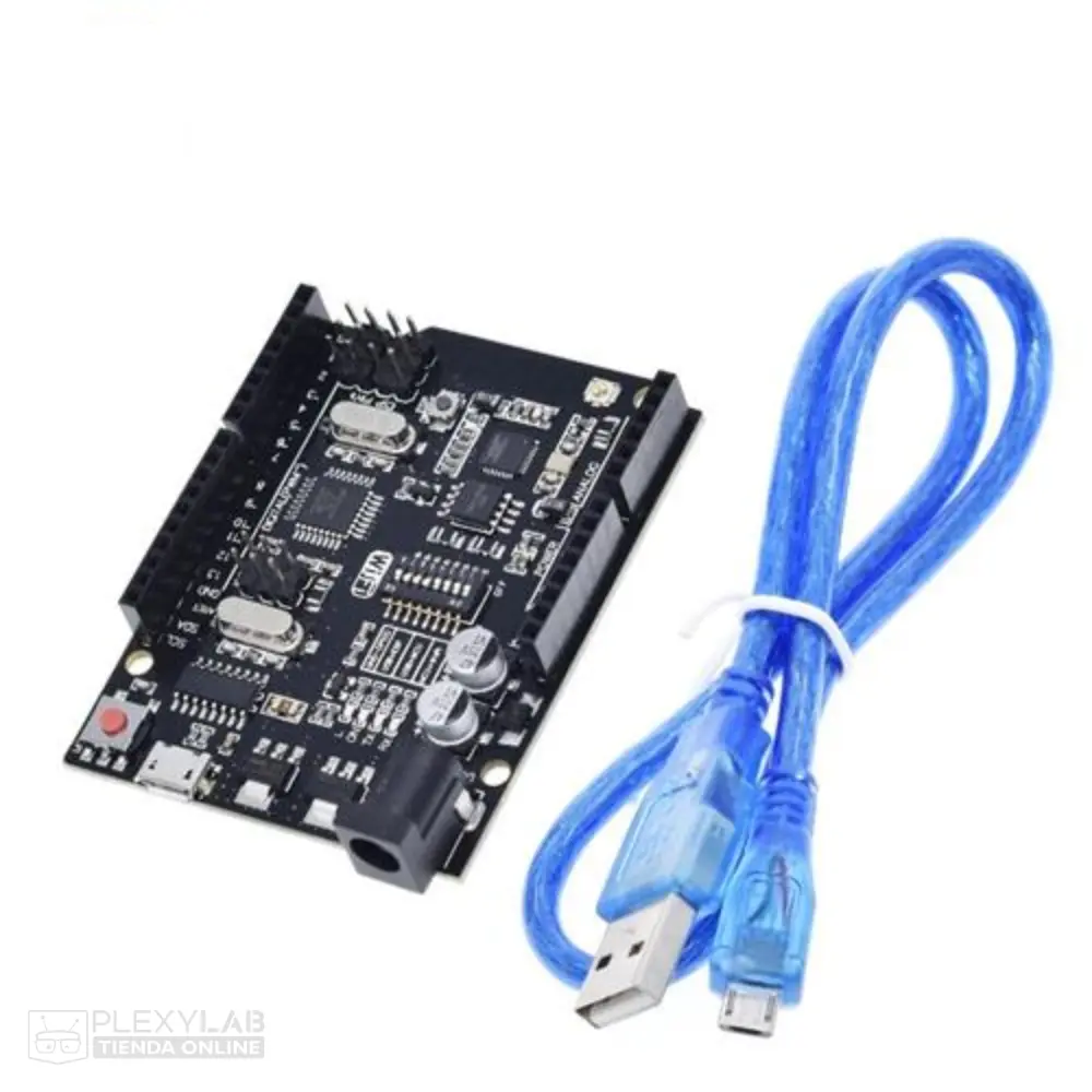 Arduino UNO R3 WiFi con chip ATmega328P SMD, ESP8266 y driver CH340, incluye cable