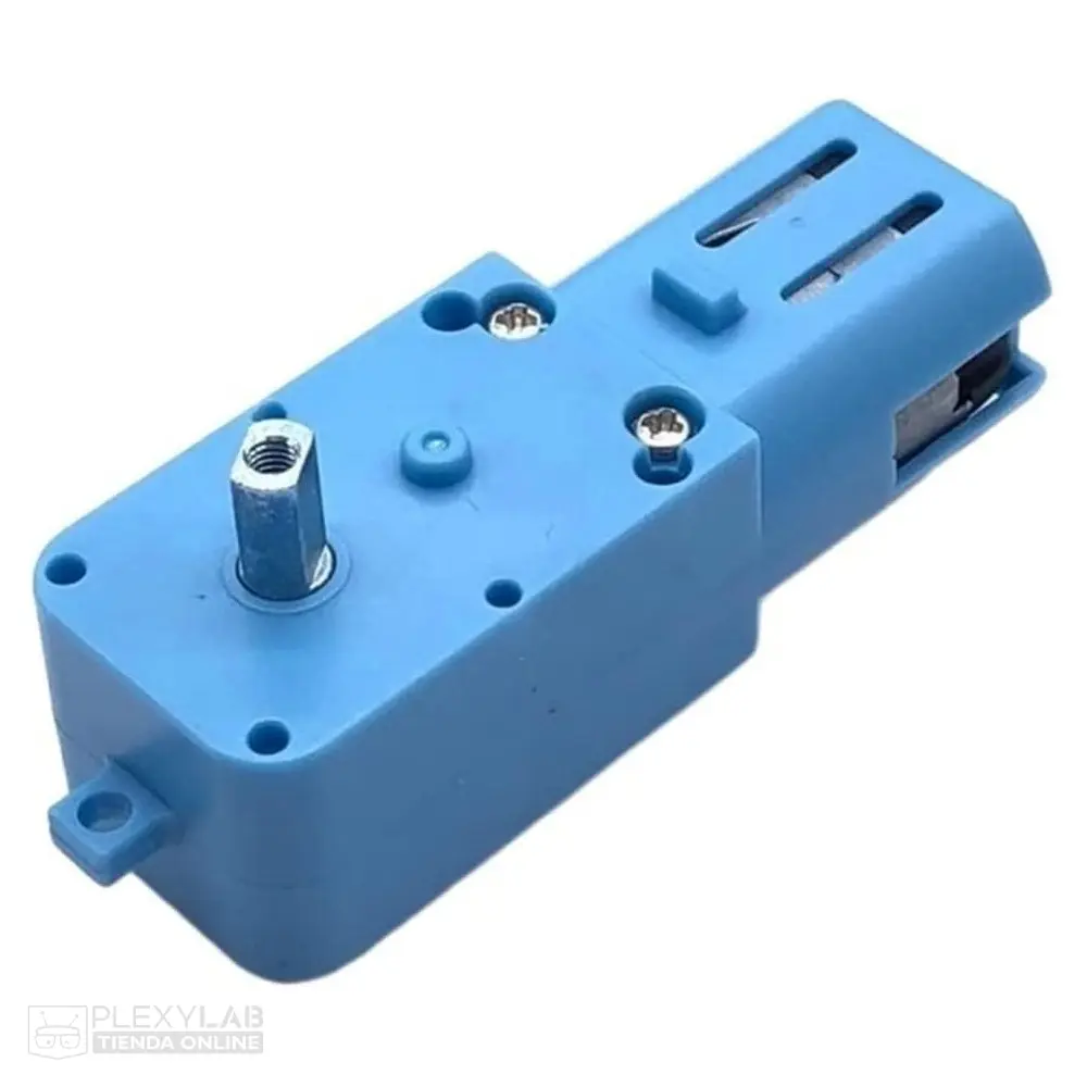 Motor DC 3V-9V TT con reductor 1:90, color azul, doble eje, con engranajes de metal (All-metal)