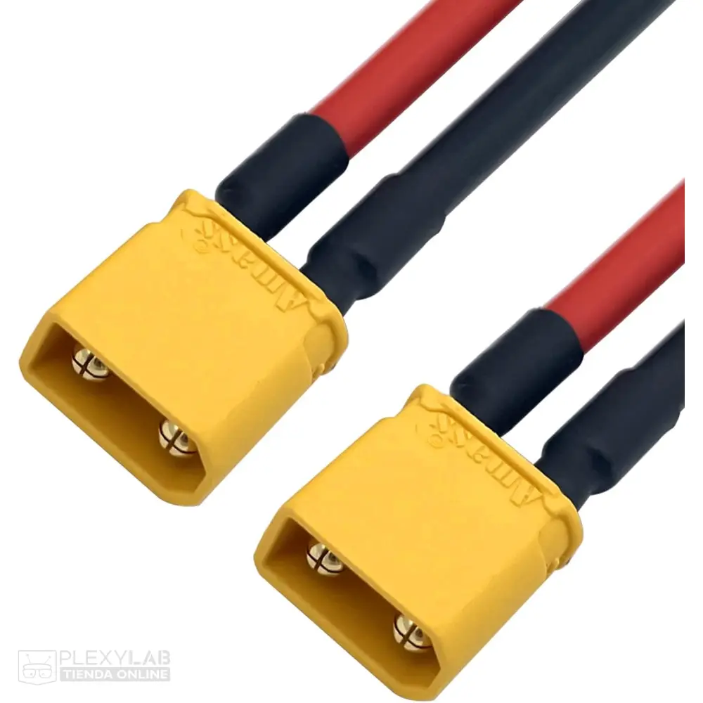 Cable con conector AMASS XT30U 2 pines, 15 A, aislante de silicona AWG 16, para baterías LiPo, longitud 15 cm