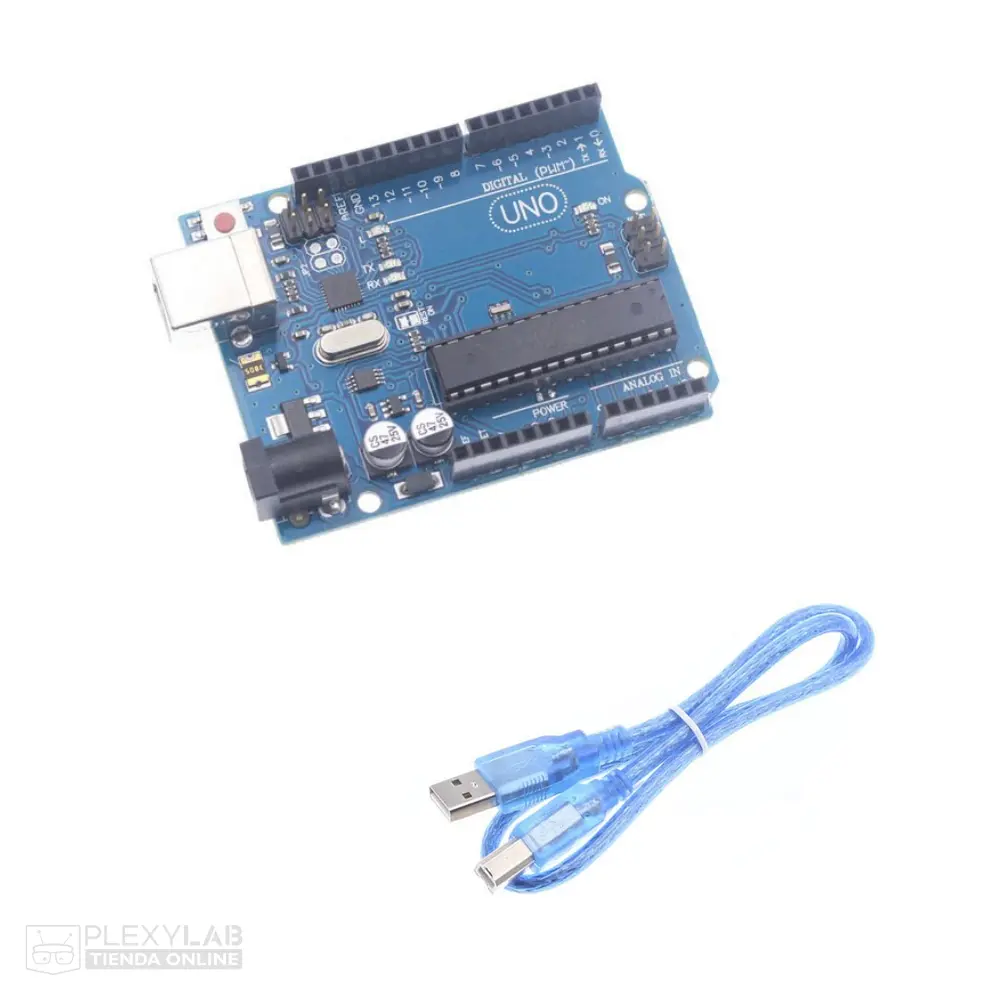 Arduino UNO R3 con chip ATmega328P desmontable y driver ATmega16U2