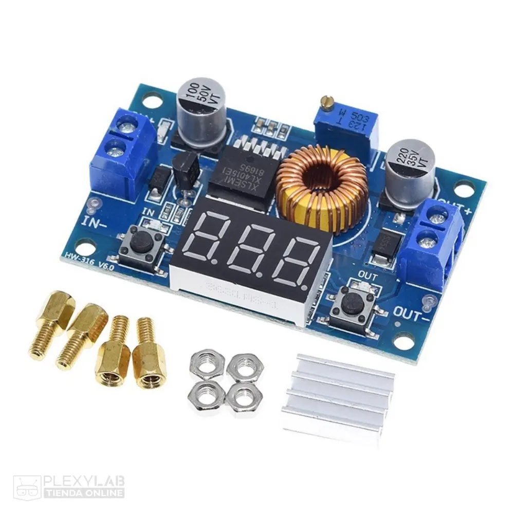 Módulo regulador de voltaje con display Step Down XL4015 5A DC-DC ajustable