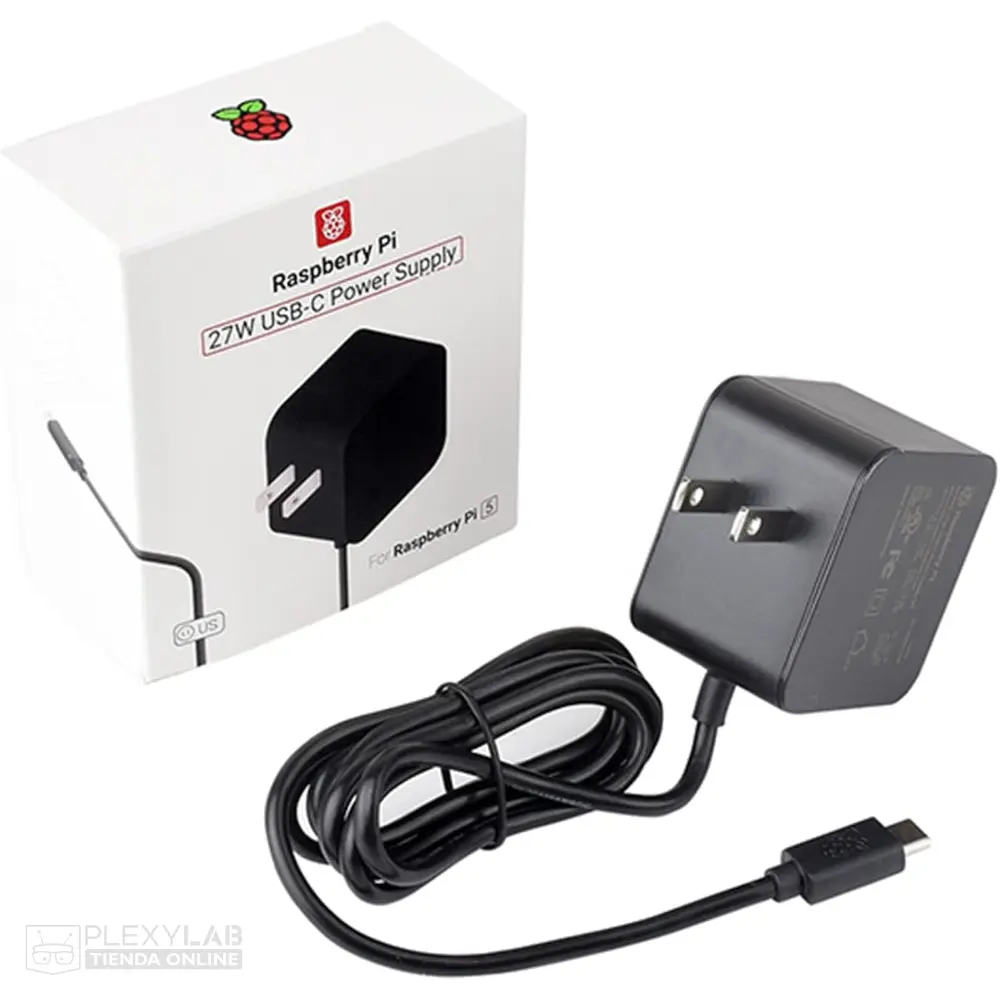 Fuente, cargador oficial para Raspberry Pi 5, 5.1V 5A 27W USB-C