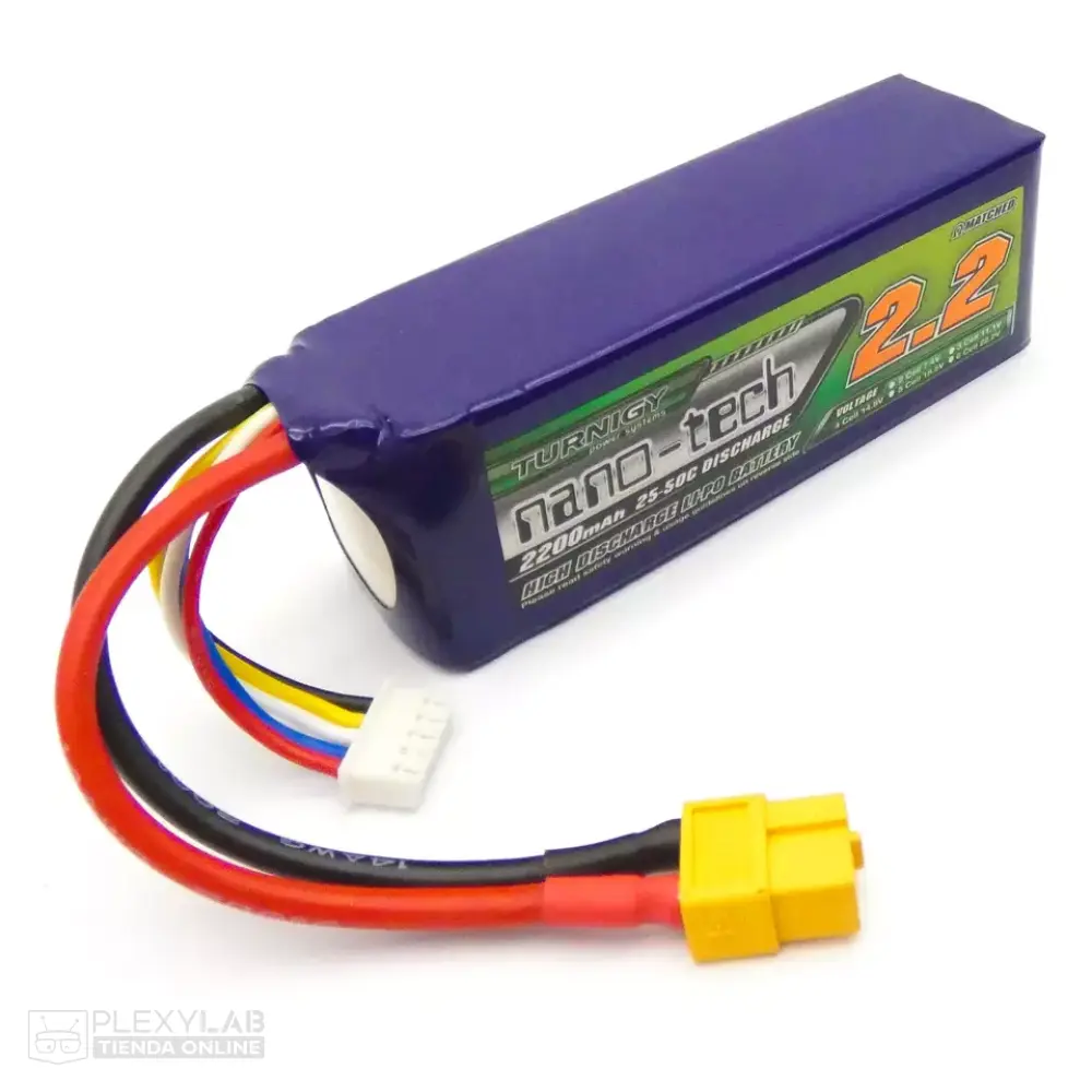 Batería de litio Lipo 4S 25-50C de 2200mAh Turnigy Nano-Tech de 14.8V 4 celdas 