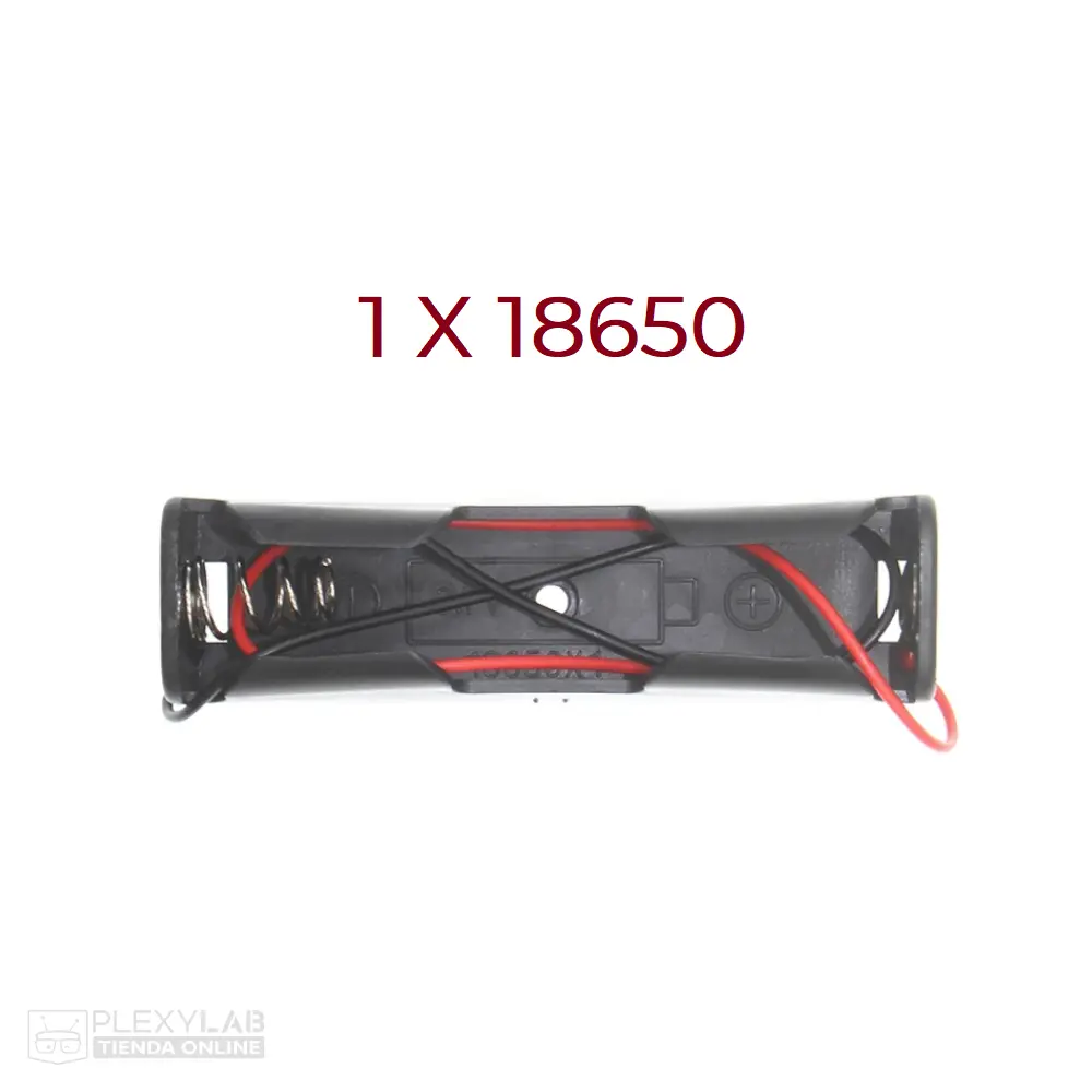 Caja porta pilas para batería de litio celda 18650