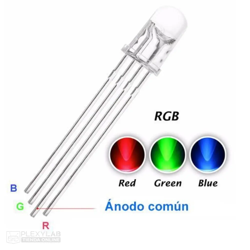 LED RGB de 5 mm transparente