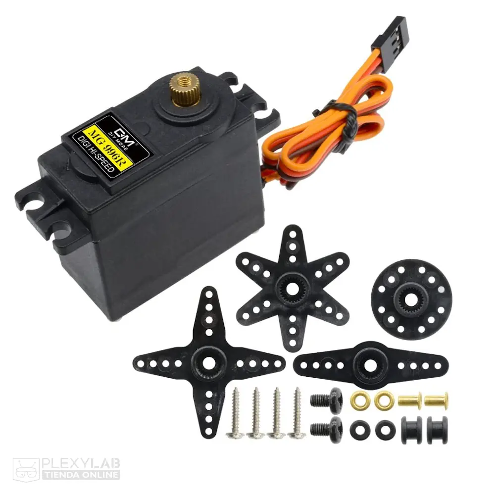 Servomotor MG996R de alto torque, engranajes metálicos, 13 kg/cm