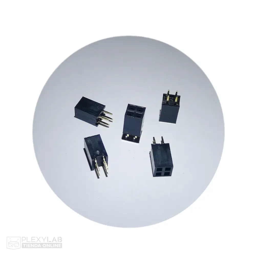 Peineta header hembra doble, separación 2.54 mm