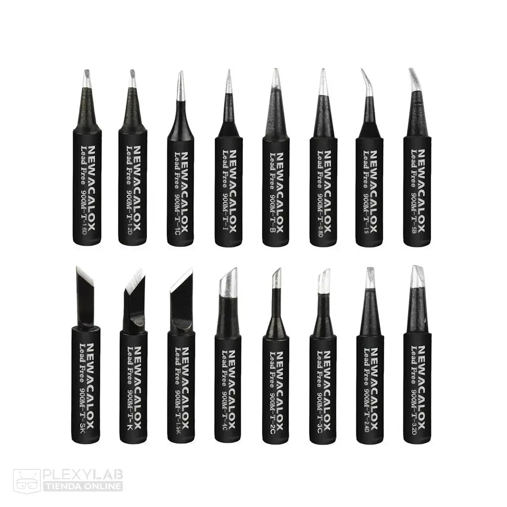Kit 16 puntas de metal negro para cautín modelos 900M-T-B/C/D/I/K/S