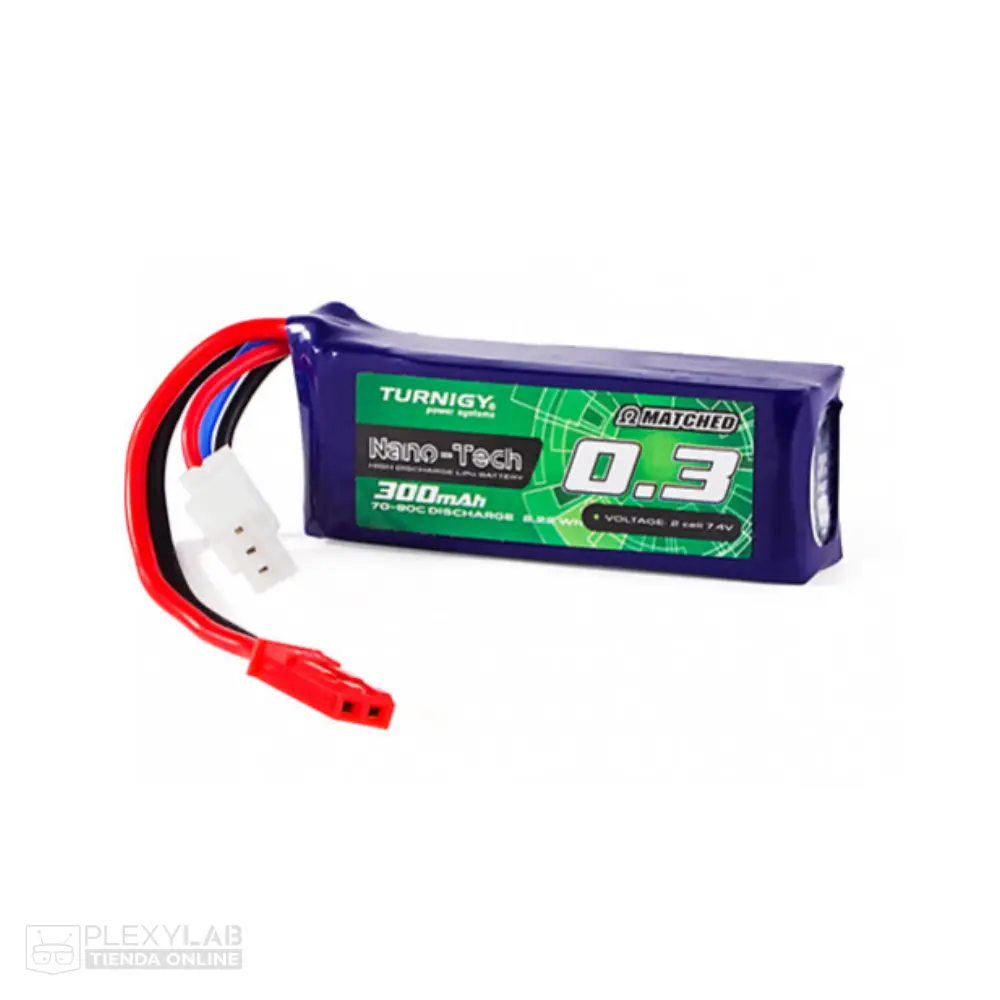 Batería de litio Lipo 2S 70-90C 300mAh Turnigy Nano-Tech Plus de 7.4V 2 celdas