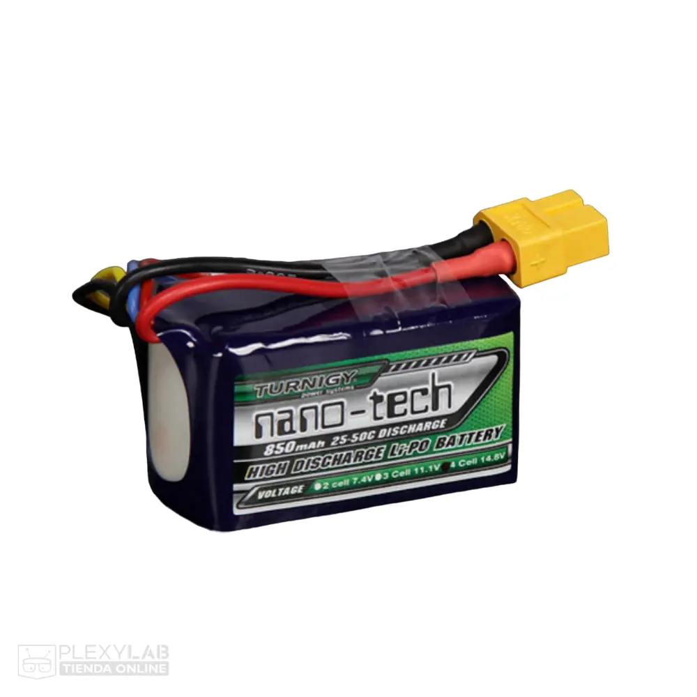 Batería de litio Lipo 4S 25-50C 850mAh Turnigy Nano-Tech de 14.8V 4 celdas