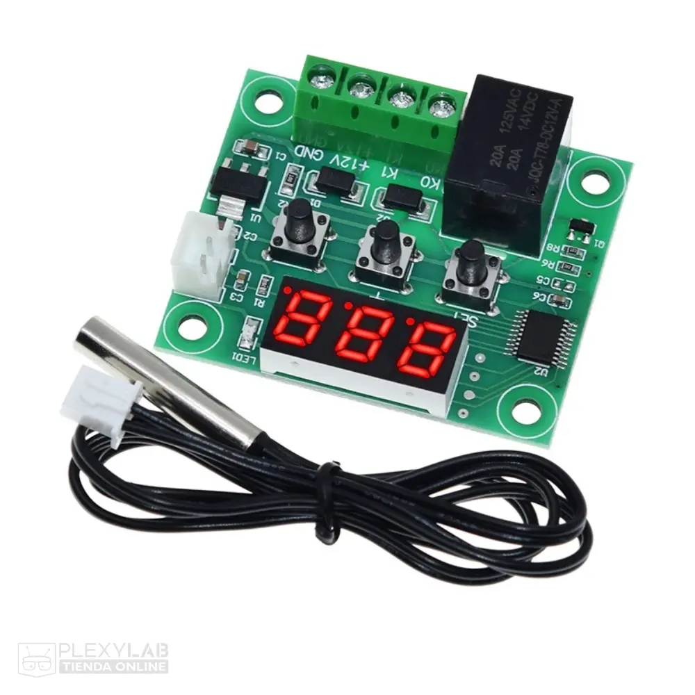 Módulo termostato W1209 12 VDC incubadora incluye case