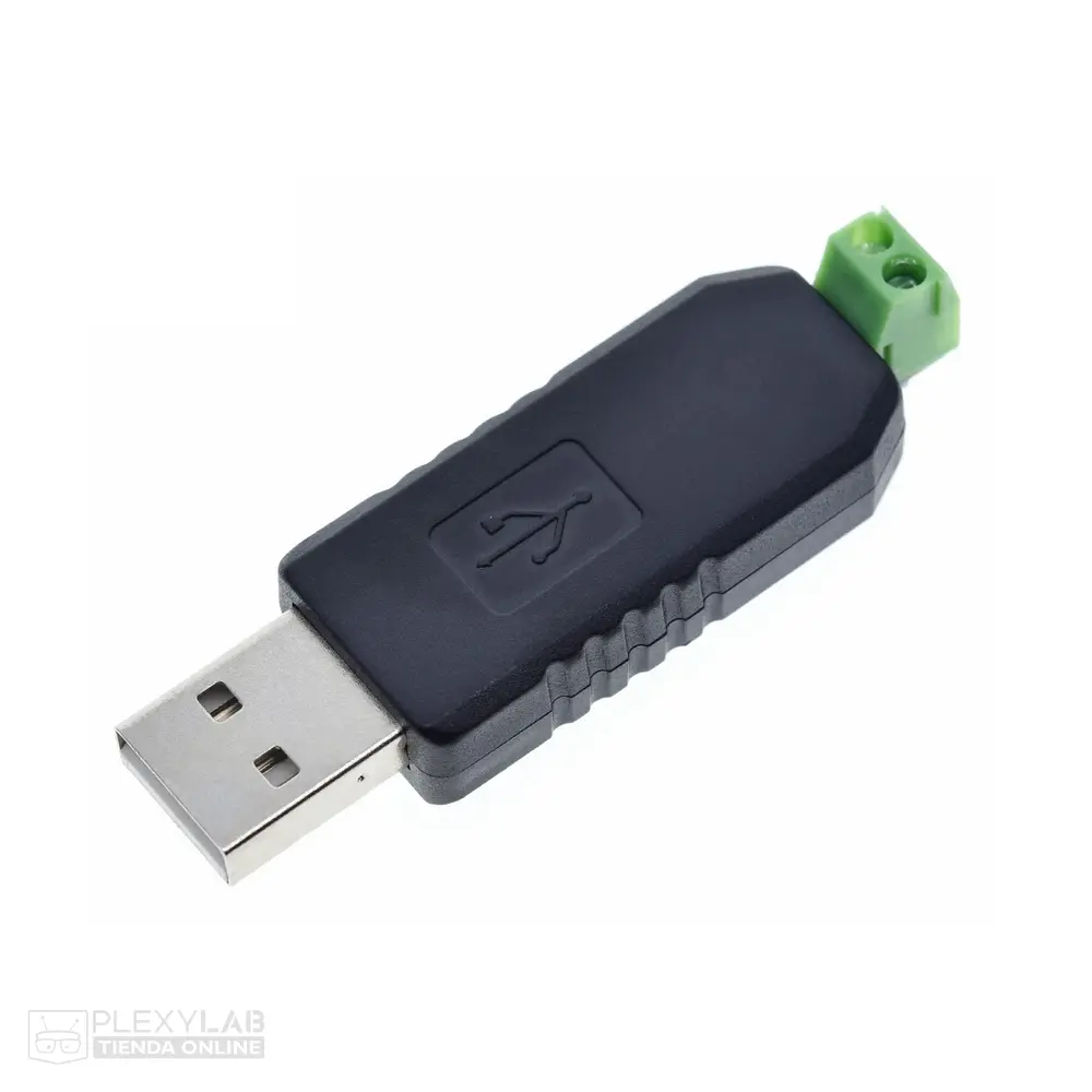Convertidor USB a RS485 con driver CH340 carcasa negra, compatible con Arduino