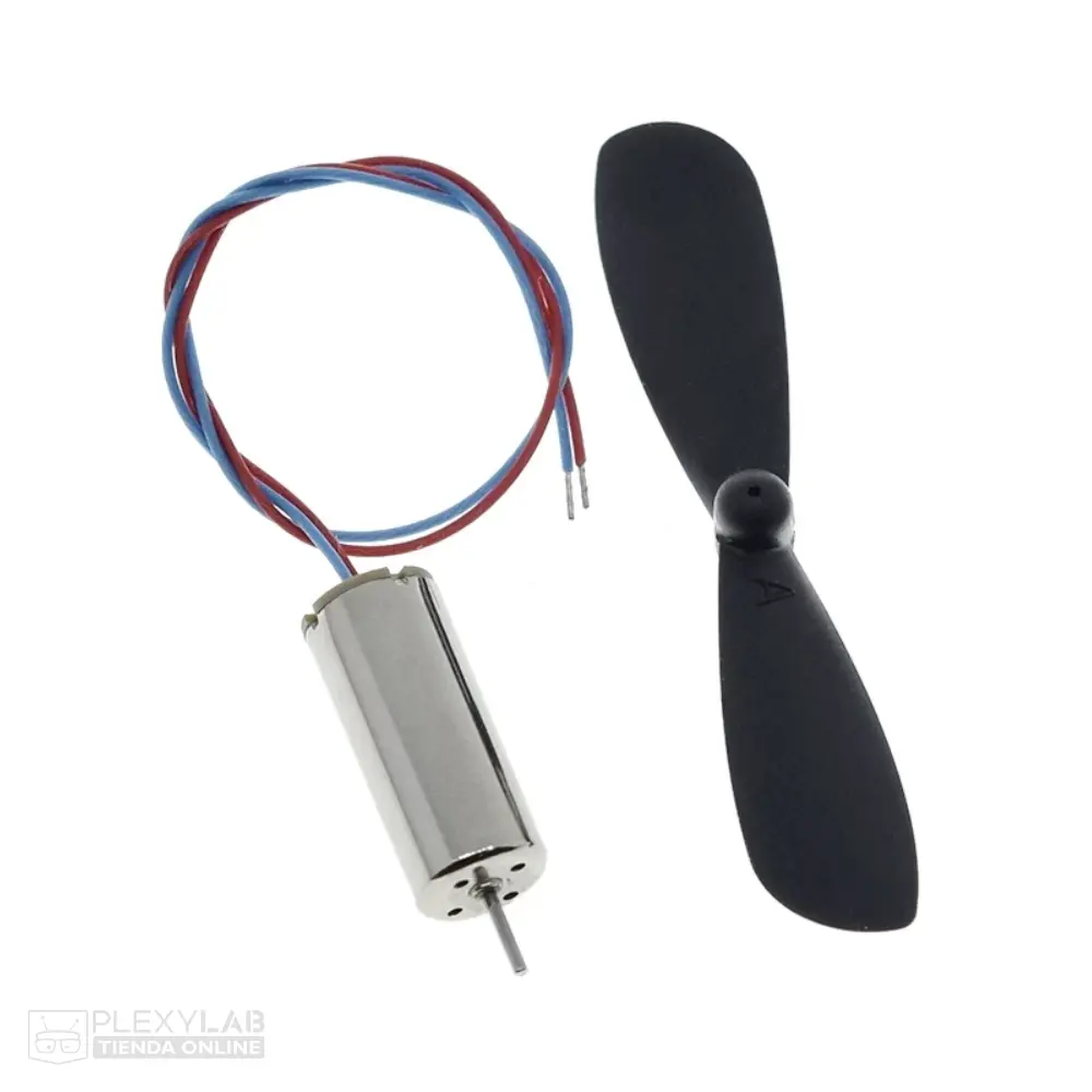 Mini motor DC de 7x16 mm sin núcleo con hélice para drone