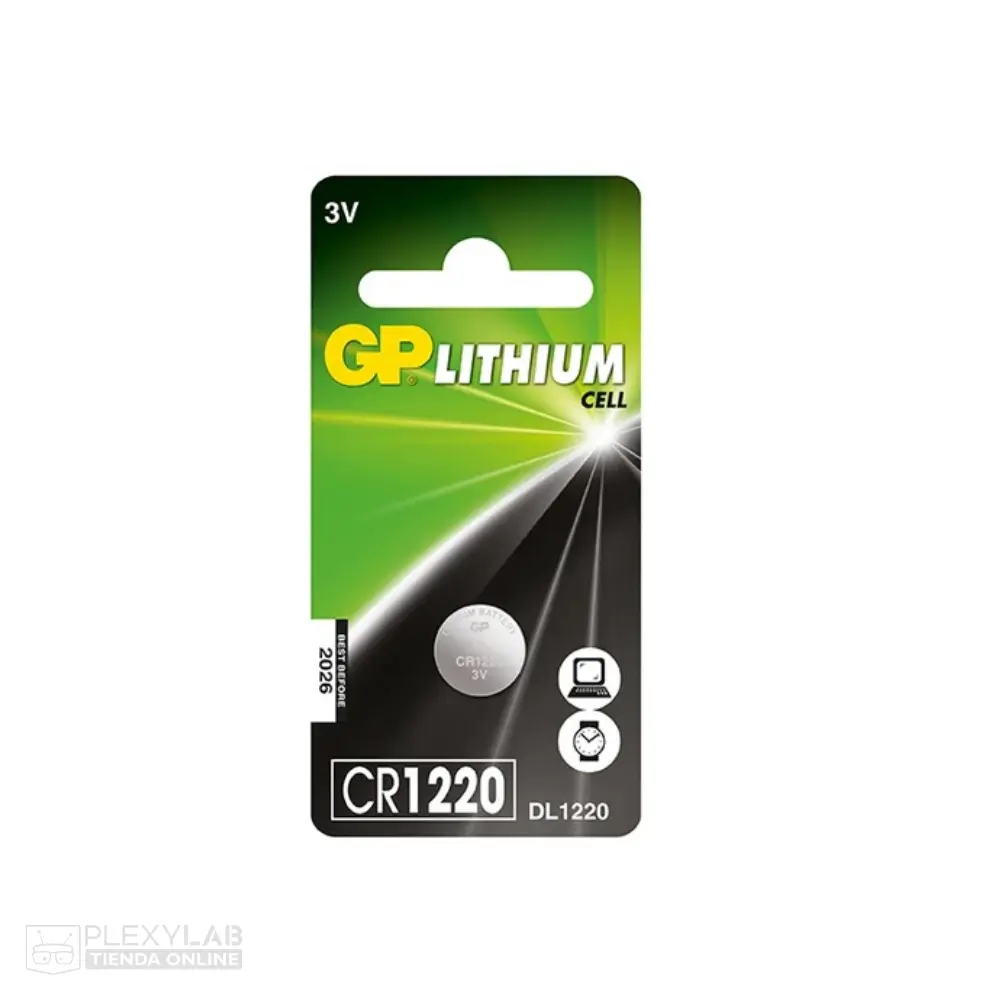 Pila de litio GP CR1220 de 3V tipo botón batería litio