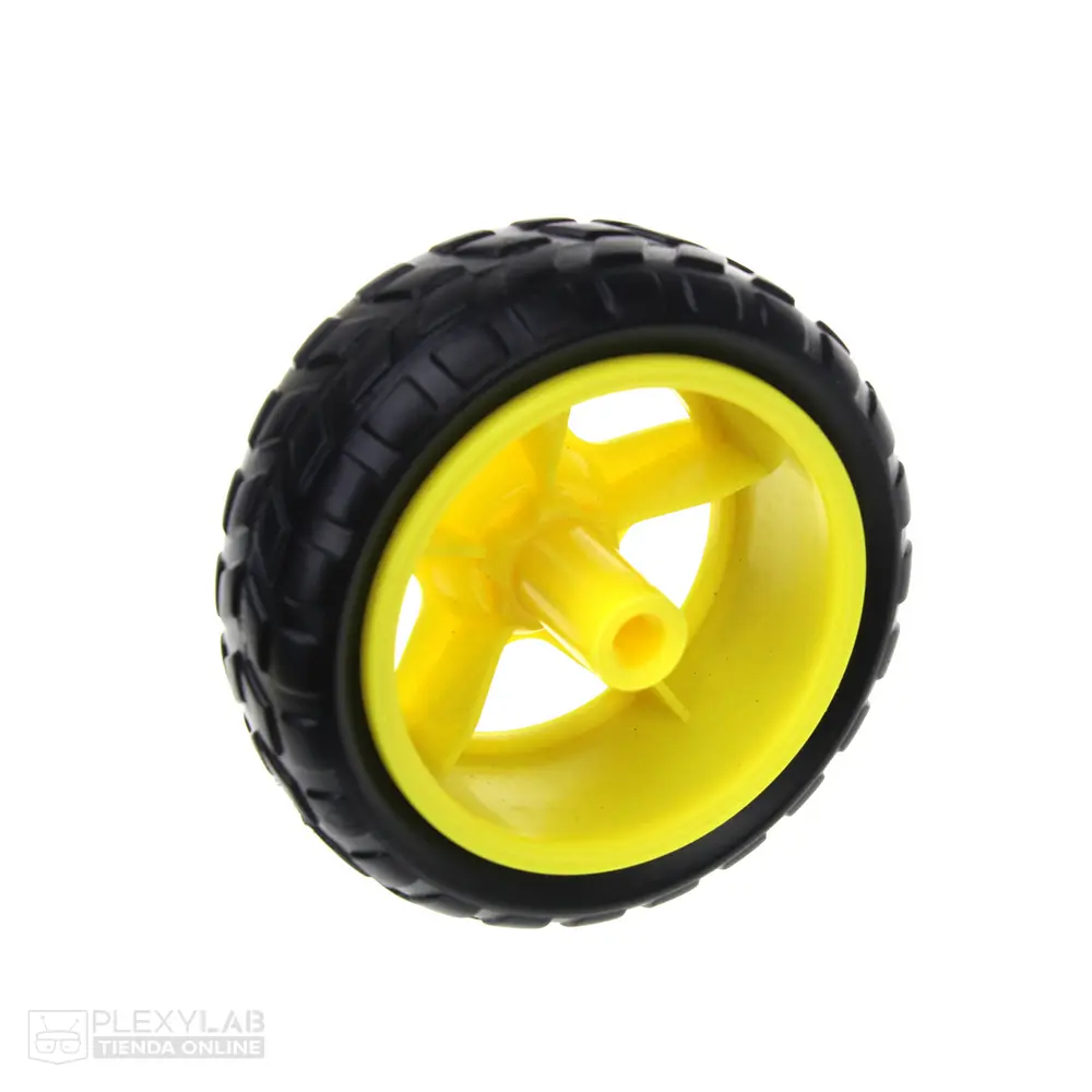 Rueda de 65 mm para motor reductor amarillo