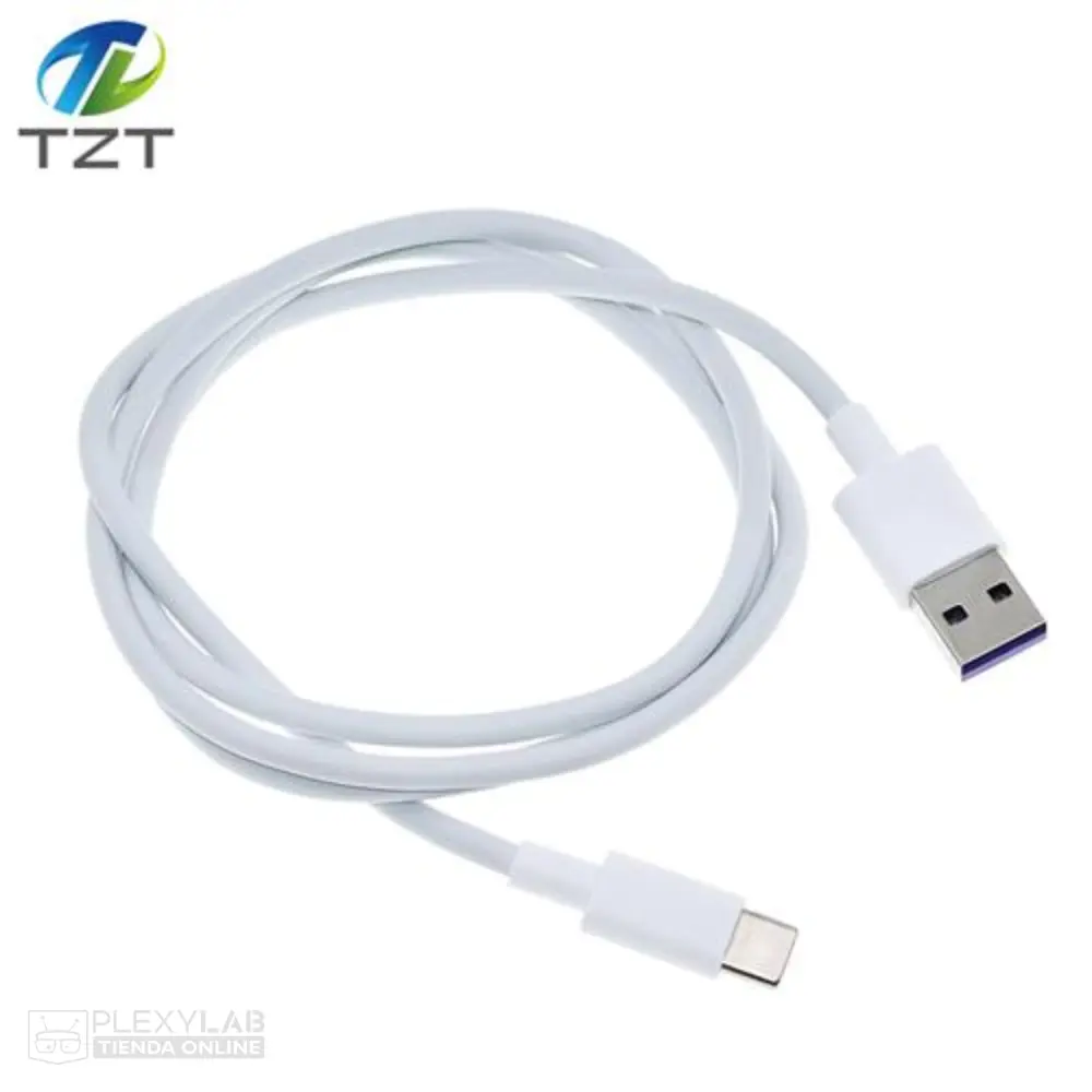 Cable USB Tipo C a USB para alimentación y datos, carga rápida 5 A, color blanco