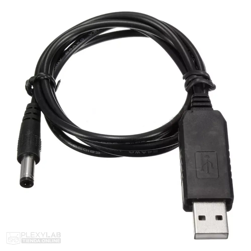 Cable USB con adaptador elevador step up de 5V a 12V Plug de 5.5x2.1 mm