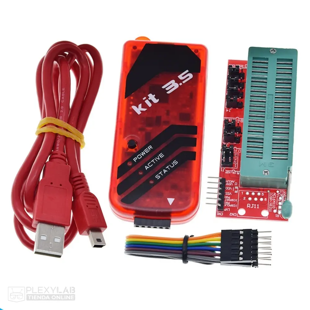 Programador PICKIT 3.5 con base adaptador ICD2 para PIC
