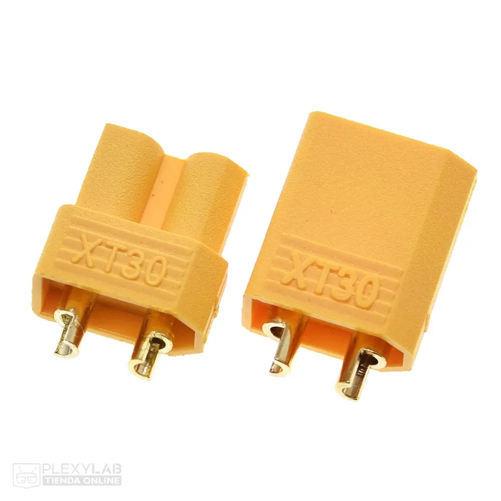 Par de conectores AMASS XT30U 2 pines Macho y Hembra, 15 A, para baterías LiPo