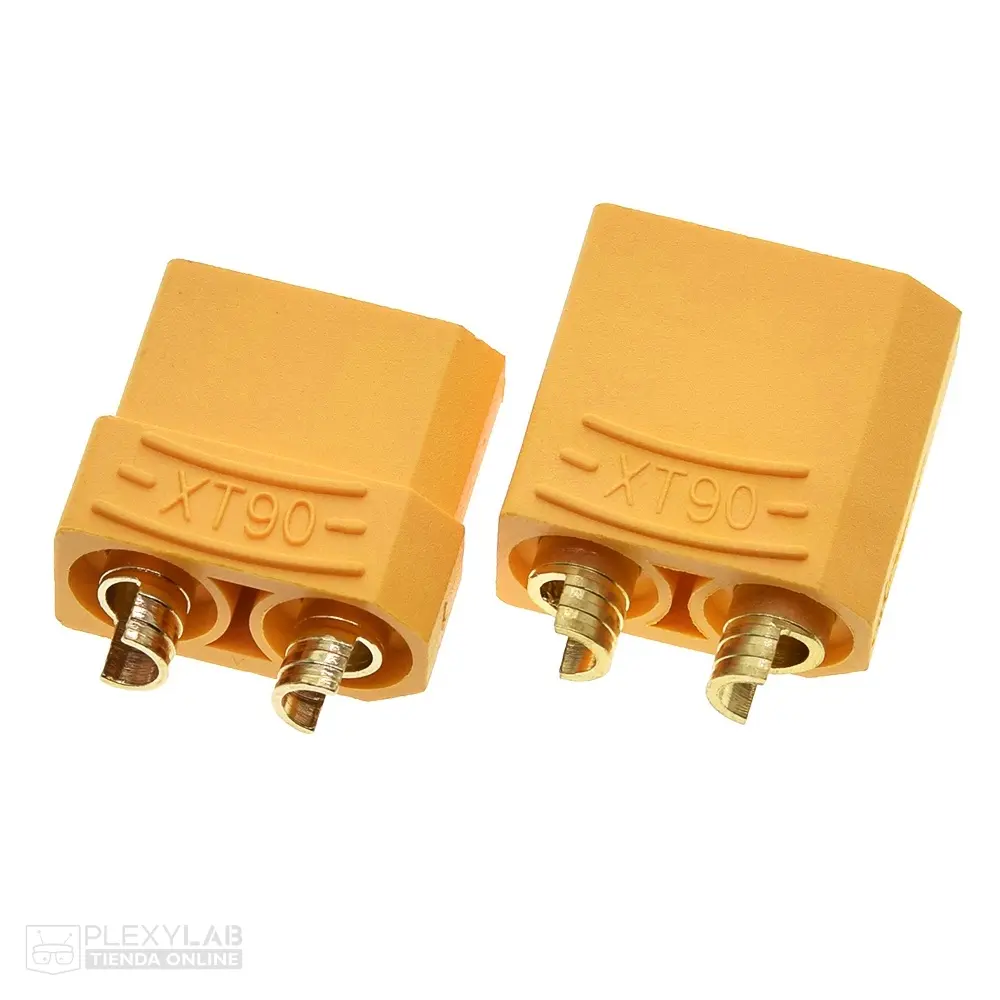 Par de conectores AMASS XT90U 2 pines Macho y Hembra, 30 A, para baterías LiPo