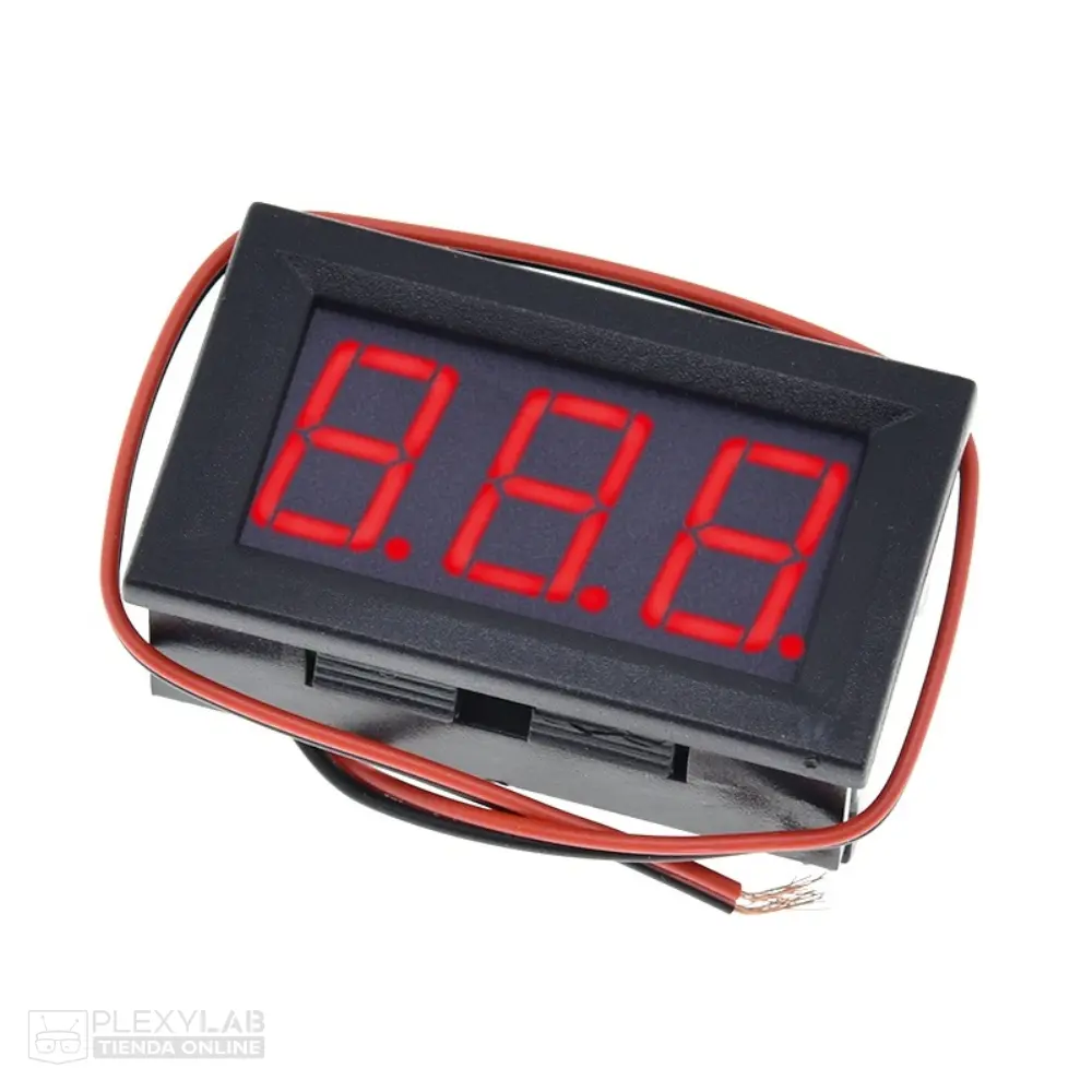 Modulo voltímetro digital pantalla LED color Rojo de 0.56 pulgadas, para medición de voltaje en autos, motos y vehículos